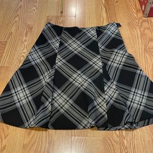 Black and gray plaid dress skirt